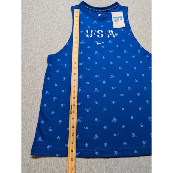 Nike Tee Team USA Club Tank Top Shirt Womens Size Medium FN0879 Blue Retail $32 - Picture 4 of 6
